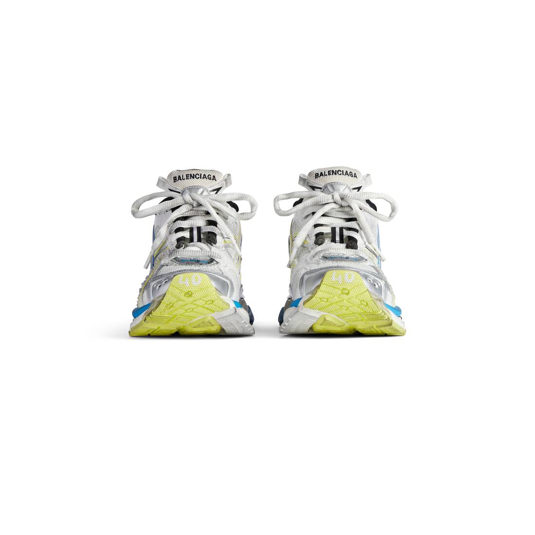 Men’s Runner Sneaker  in White/yellow/blue - Image 3